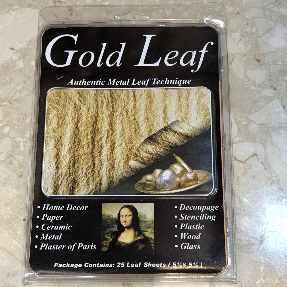 Mona Lisa Products Gold Leaf Sheets for Crafting 5.5 x 5.5 Pack of 25